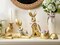 Easter Decorations for Home – 5 Pieces Resin Gold Bunny & Egg Figurines Set, Easter Decor for Tabletop Display & Home Decorations, Vintage Easter Rabbit Statue (Gold)